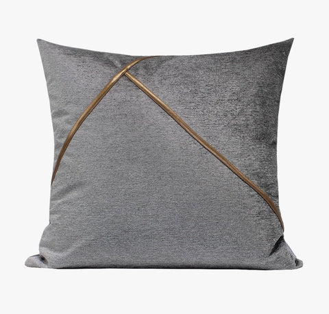 Modern Sofa Throw Pillows, Light Grey Abstract Contemporary Throw Pillow for Living Room, Large Decorative Throw Pillows for Couch-LargePaintingArt.com
