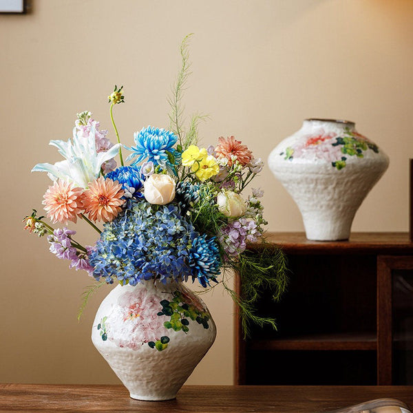 Flower Vases on Table, Handmade Water Holding Flower Vases, Centerpiece on Dining Table, Modern Porcelain Flower Vases, Ceramic Bouquet Vases-LargePaintingArt.com