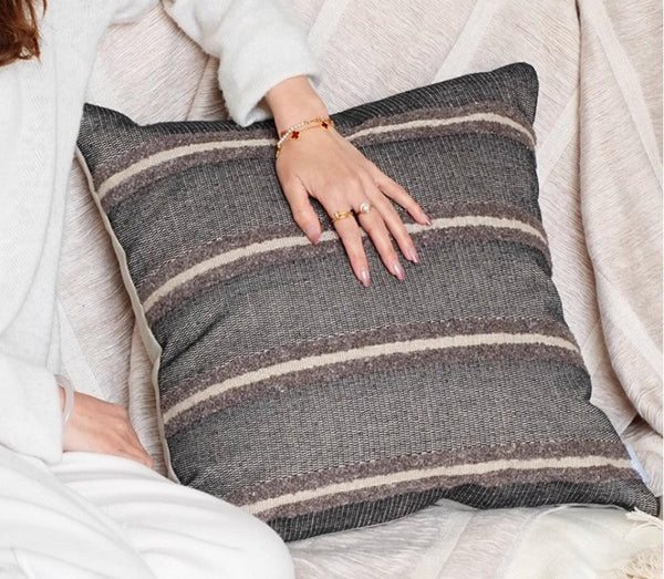 Contemporary Throw Pillow for Living Room, Large Abstract Throw Pillows for Couch, Modern Sofa Throw Pillows, Modern Square Pillows-LargePaintingArt.com