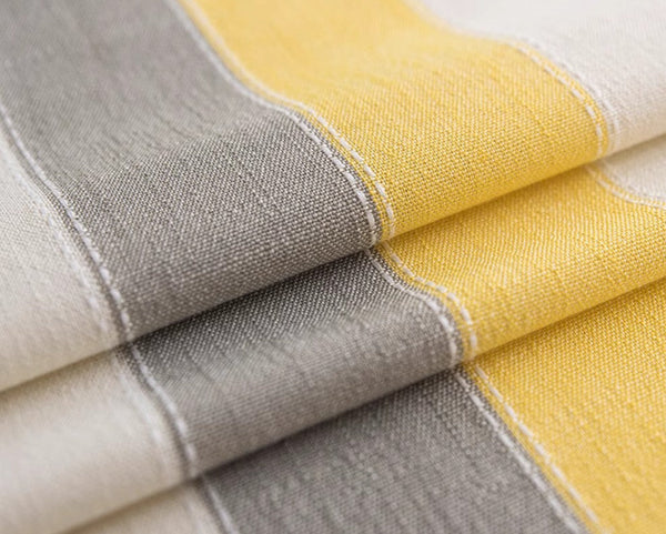 Yellow Stripe Cotton and Linen Tablecloths, Rectangular Tablecloth for Oval Table, Kitchen Rectangular Table Covers, Modern Table Cloths for Dining Room-LargePaintingArt.com