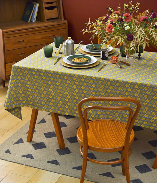 Rustic Table Covers for Kitchen, Large Rectangle Tablecloth for Dining Room Table, Country Farmhouse Tablecloth, Square Tablecloth for Round Table-LargePaintingArt.com