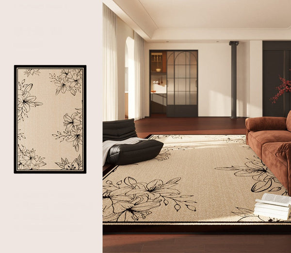 Geometric Contemporary Rugs Next to Bed, Modern Rugs for Dining Room, Contemporary Modern Rugs, Mid Century Area Rugs for Living Room-LargePaintingArt.com