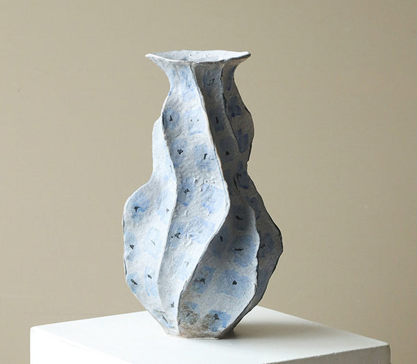 Centerpiece Ceramic Bouquet Vases, Elegant Handmade Modern Flower Vase, Porcelain Vases for Modern Home Decor, Contemporary Vases on Dining Table-LargePaintingArt.com