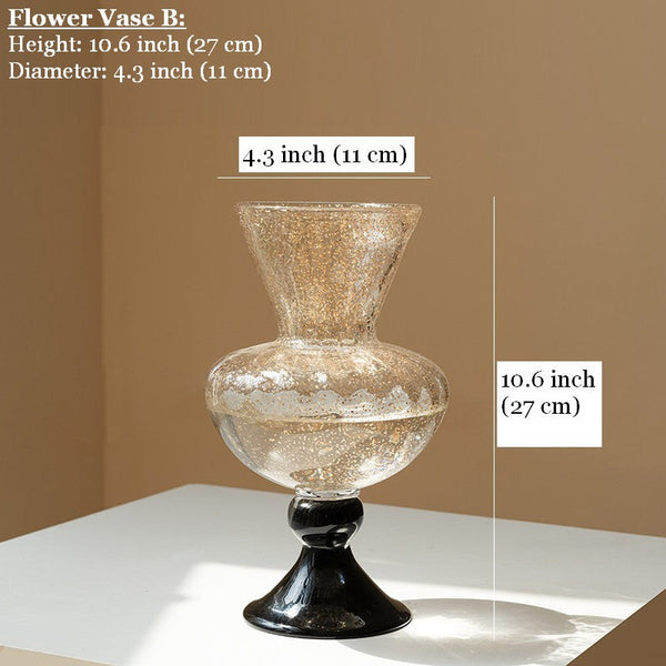 Contemporary Glass Vases, Mid Century Vases for Flowers, Handmade Modern Vases for Living Room, Unique Decorative Glass Vase, Centerpiece Vases on Table-LargePaintingArt.com