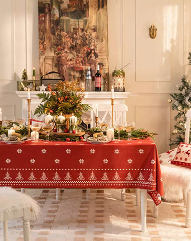 Christmas Edelweiss Table Covers, Square Tablecloth for Kitchen, Extra Large Modern Rectangular Tablecloth for Dining Room Table, Large Tablecloth for Round Table-LargePaintingArt.com
