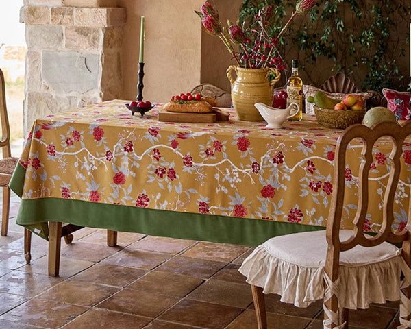 Farmhouse Table Cloth, Dining Room Flower Table Cloths, Large Square Tablecloth for Round Table, Extra Large Rectangular Table Covers for Kitchen-LargePaintingArt.com