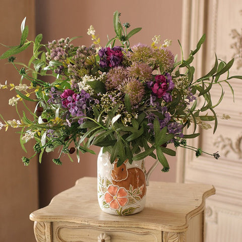 Faux Silk Floral Table Centerpiece, Large Bunch of Flowers for Bedroom, Artificial Floral for Living Room, Beautiful Flower Arrangement Ideas for Interior Design-LargePaintingArt.com