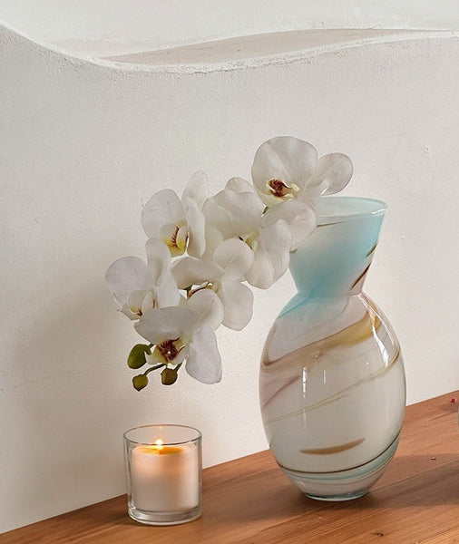 Cute Handmade Glass Vases, Vintage Small Glass Flower Vases, Flower Vases on Table, Modern Glass Vases for Flowers-LargePaintingArt.com