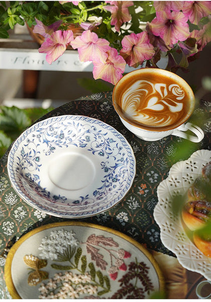 Traditional Tea Cup Set, Porcelain Tea Cups, Floral Tea Cup Set, Classic British Tea Cups, Elegant Tea Cup With Saucer, Ceramic Tea Cup with Saucer, Tea Cup Set, Vintage Tea Cup Set, Modern Ceramic Cups-LargePaintingArt.com