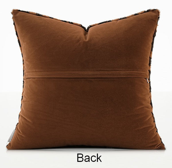 Decorative Pillow Covers, Brown Modern Pillows for Couch, Abstract Decorative Throw Pillows for Living Room, Large Modern Sofa Pillow Cases-LargePaintingArt.com