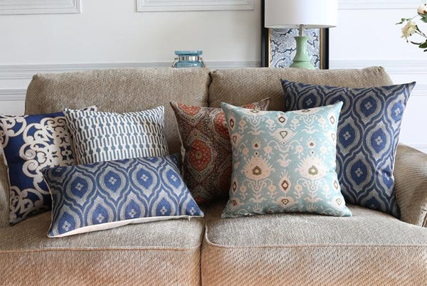 Large Geometric Pattern Throw Pillows, Decorative Pillows for Couch, Decorative Throw Pillow, Sofa Pillows for Living Room-LargePaintingArt.com