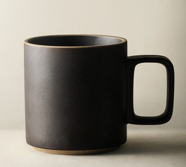 Modern Handmade Pottery Coffee Cup, Large Capacity Coffee Mugs, Unique Tea Cup, Creative White Black Ceramic Coffee Mugs-LargePaintingArt.com