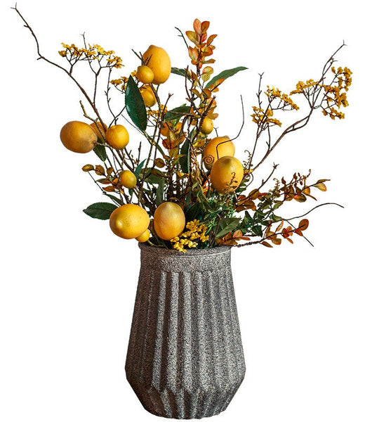 Lemon Branch, Fragrans stems, Fern leaf, Creative Flower Arrangement Ideas for Home Decoration, Unique Artificial Flowers, Simple Artificial Floral for Dining Room Table-LargePaintingArt.com
