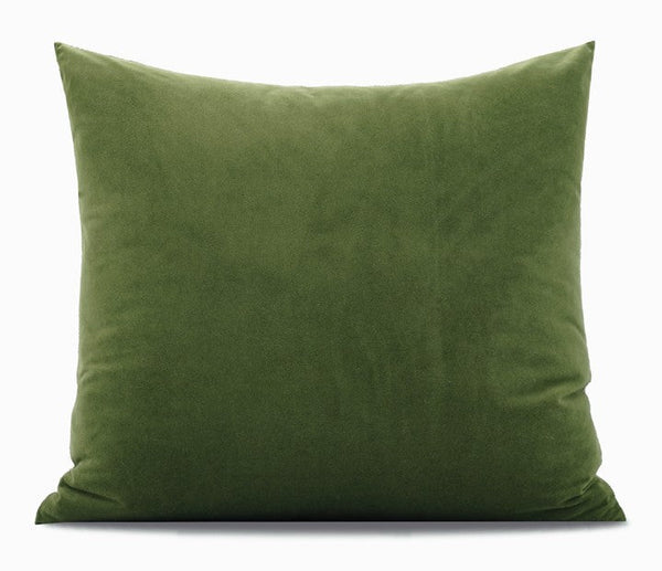 Contemporary Modern Sofa Pillows, Green Leaves Square Modern Throw Pillows for Couch, Simple Decorative Throw Pillows, Large Throw Pillow for Interior Design-LargePaintingArt.com