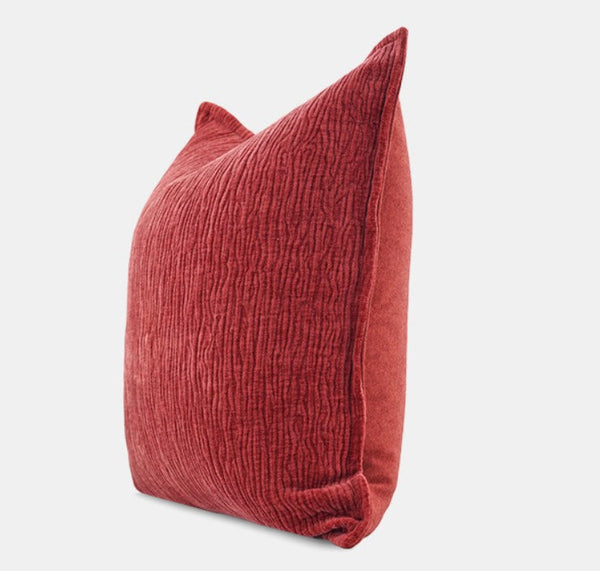 Modern Sofa Pillow Covers, Large Decorative Throw Pillows for Couch, Red Contemporary Throw Pillow for Living Room-LargePaintingArt.com