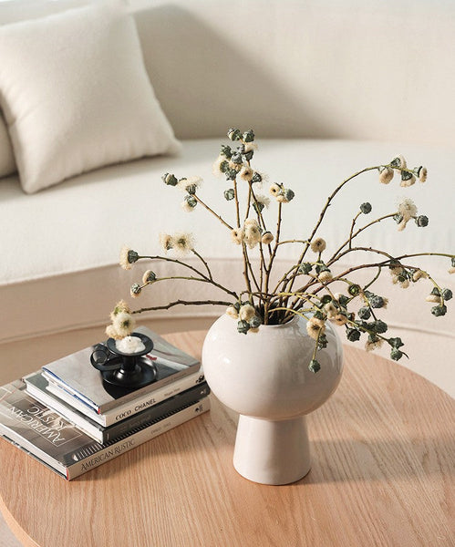 Contemporary Vases on Dining Table, Centerpiece Ceramic Bouquet Vases, Porcelain Vases for Modern Home Decor, Handmade Modern Flower Vase-LargePaintingArt.com