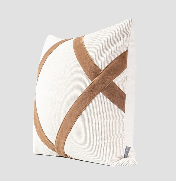 Modern Sofa Throw Pillows, Large Decorative Throw Pillows for Couch, White Abstract Contemporary Throw Pillow for Living Room-LargePaintingArt.com