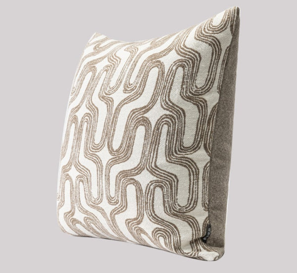 Large Contemporary Throw Pillow for Interior Design, Abstract Decorative Throw Pillows, Geometric Square Modern Throw Pillows for Couch-LargePaintingArt.com