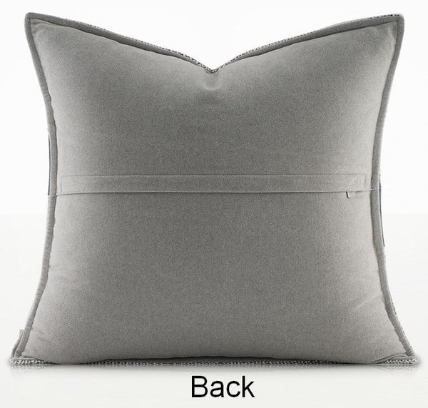 Decorative Throw Pillows for Bedroom, Large Throw Pillow for Interior Design, Blue Square Modern Throw Pillows for Couch, Contemporary Modern Sofa Pillows-LargePaintingArt.com