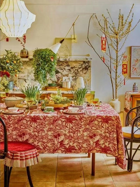 Modern Rectangle Tablecloth for Dining Room Table, Jungle Animals Leopard Parrot Pattern Tablecloth for Home Decoration, Large Square Tablecloth, Christmas Tablecloth-LargePaintingArt.com