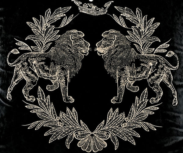 Modern Pillows for Couch, Embroidery Lion Decorative Pillow Covers, Decorative Throw Pillows for Living Room, Large Modern Sofa Pillows-LargePaintingArt.com