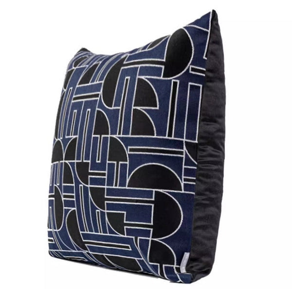 Abstract Decorative Throw Pillows, Geometric Contemporary Pillows, Blue Square Modern Throw Pillows for Couch, Large Simple Throw Pillow for Interior Design-LargePaintingArt.com