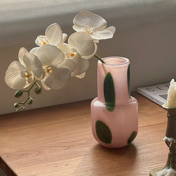 Handmade Glass Bud Vases, Flower Vases on Table, Vintage Small Glass Flower Vases, Water Holding Flower Vases-LargePaintingArt.com