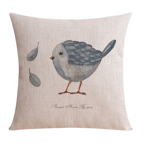 Simple Decorative Pillow Covers, Decorative Sofa Pillows for Children's Room, Love Birds Throw Pillows for Couch, Singing Birds Decorative Throw Pillows-LargePaintingArt.com