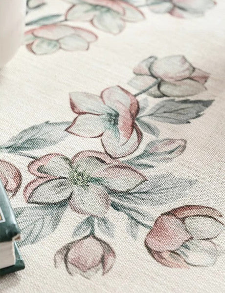 Extra Large Modern Tablecloth, Peach Blossom Table Cover, Rectangular Tablecloth for Dining Table, Square Linen Tablecloth for Coffee Table-LargePaintingArt.com