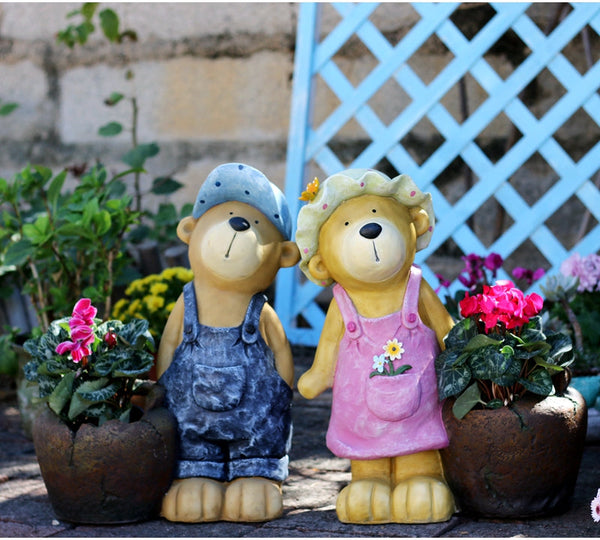 Garden Animal Sculpture Bear Statues, Garden Decor Ideas, Outdoor Garden Decoration, Animal Statues, Garden Ornament, Villa Courtyard Decor-LargePaintingArt.com