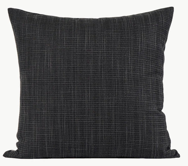 Geometric Square Modern Throw Pillows for Couch, Abstract Black Decorative Throw Pillows, Large Contemporary Throw Pillow for Interior Design-LargePaintingArt.com
