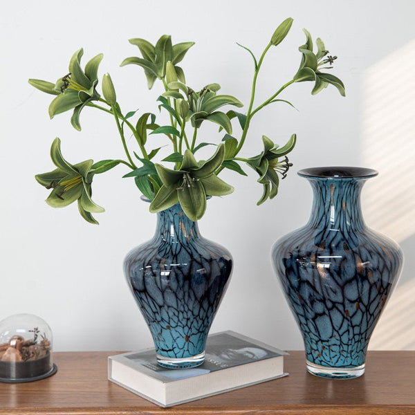 Handmade Liuli Vases, Centerpiece Vases on Table, Colored Glaze Vase for Modern Home Decor, Glass Bud Vases, Bouquet Flower Vase-LargePaintingArt.com