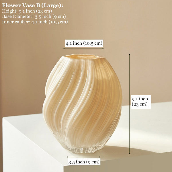 Handmade Contemporary Glass Vases, Unique Decorative Glass Vase, Mid Century Vases for Flowers, Modern Vases for Living Room, Centerpiece Vases on Table-LargePaintingArt.com