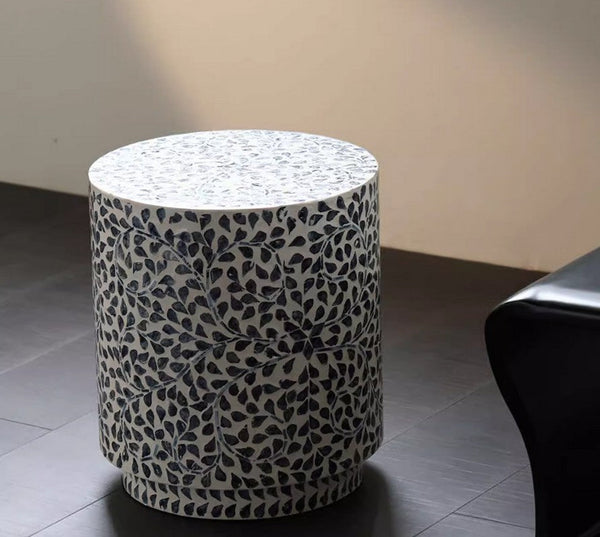 Creative Coffee Table, Bedside Small Side Table, Portable Casual Side Table, Contemporary Round Side Table, Shell Small Sofa Side Table, Contemporary Side Table-LargePaintingArt.com