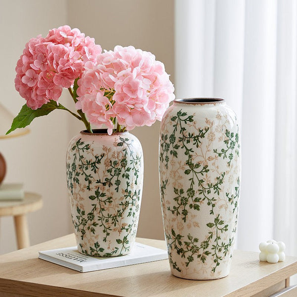 Ceramic Bouquet Vases, Porcelain Flower Vases, Rustic Flower Vases on Table, Dining Table Centerpiece, Handmade Water Holding Flower Vase-LargePaintingArt.com