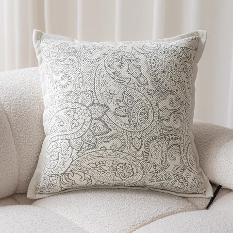 Modern Sofa Pillows, Decorative Throw Pillows for Couch, Embroider Flower Pillow Covers, Farmhouse Flower Decorative Pillows-LargePaintingArt.com