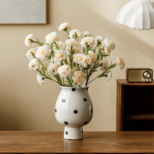 Small Flower Vases on Table, Handmade Water Holding Flower Vase, Ceramic Bud Vases, Modern Porcelain Flower Vases-LargePaintingArt.com
