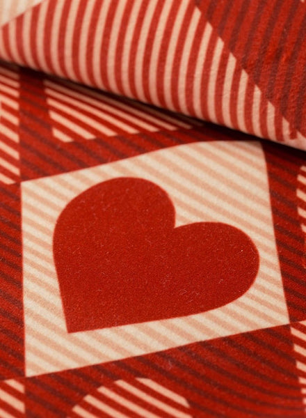 Red Heart-shaped Table Cover for Dining Room Table, Holiday Red Tablecloth for Dining Table, Modern Rectangle Tablecloth for Oval Table-LargePaintingArt.com