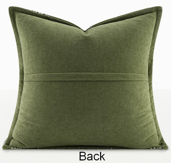 Green Decorative Pillow Covers, Large Modern Sofa Pillow Cases, Cheetah Modern Pillows for Couch, Abstract Decorative Throw Pillows for Living Room-LargePaintingArt.com