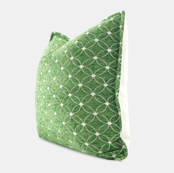 Large Green Pillows for Interior Design, Contemporary Modern Sofa Pillows, Luxury Square Modern Throw Pillows for Couch, Decorative Throw Pillows for Bedroom-LargePaintingArt.com
