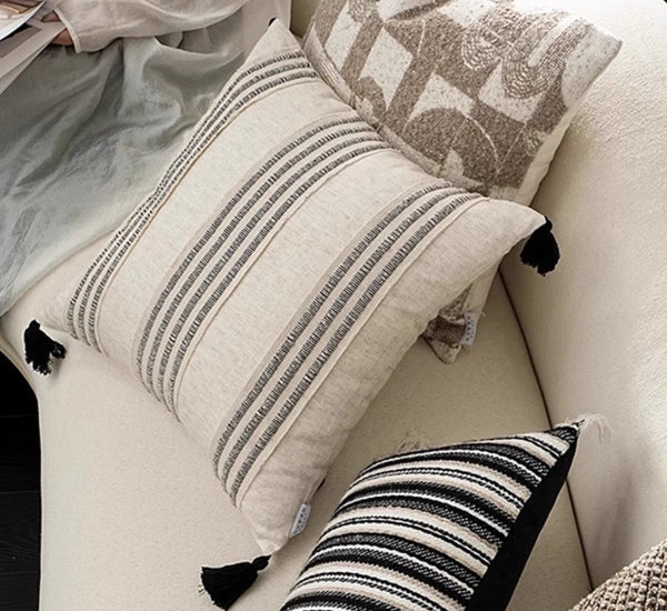 Contemporary Modern Sofa Pillows for Bedroom, Simple Decorative Throw Pillows, Large Throw Pillow for Interior Design, Large Square Modern Throw Pillows for Couch-LargePaintingArt.com