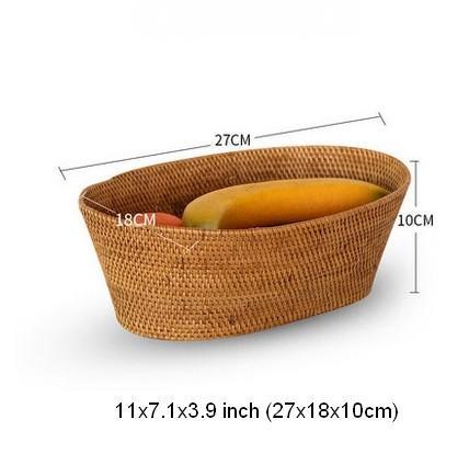Natural Fiber Baskets, Small Storage Basket for Kitchen, Indonesia Woven Storage Basket, Rattan Storage Basket for Dining Room-LargePaintingArt.com