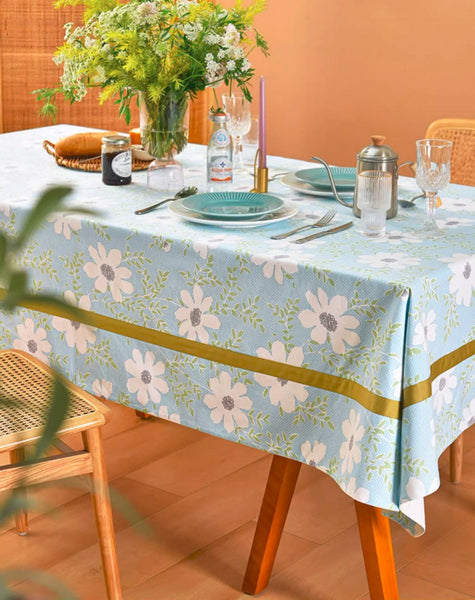 Modern Table Cloths for Dining Room, Farmhouse Cotton Table Cloth, Kitchen Rectangular Table Covers, Square Tablecloth for Round Table, Wedding Tablecloth-LargePaintingArt.com