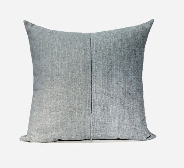 Grey Blue Decorative Throw Pillow for Couch, Large Square Pillows, Modern Sofa Pillows, Simple Modern Throw Pillows for Couch-LargePaintingArt.com