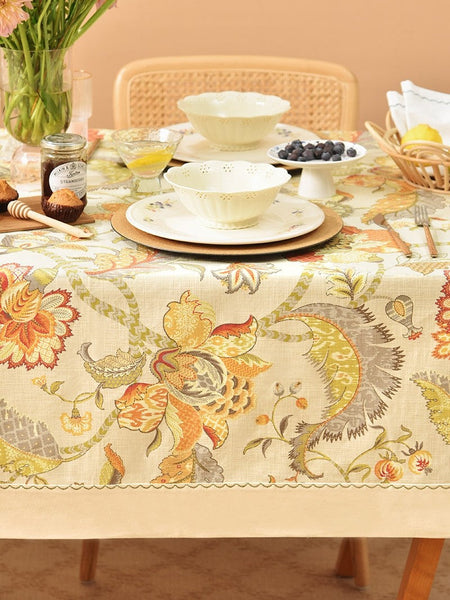 Extra Large Rectangle Tablecloth for Dining Room Table, Country Farmhouse Tablecloth, Square Tablecloth for Round Table, Rustic Table Covers for Kitchen-LargePaintingArt.com
