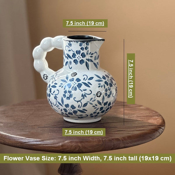 Rustic Porcelain Flower Vases, Ceramic Bud Vases, Unique Handmade Ceramic Vases, Small Flower Vases on Table-LargePaintingArt.com