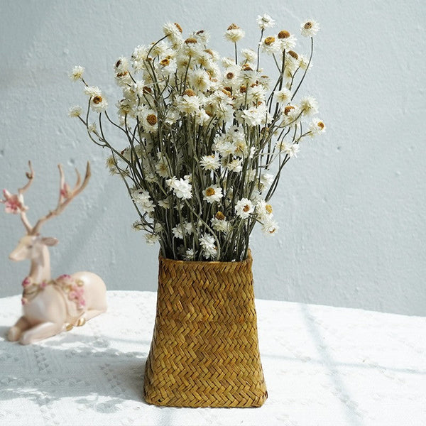 Flower Arrangements, Natural Dried Daisy Flower Bouquet, Natural Dried Daisy Flowers, A Bunch of Dried Daisy Flowers, Handmade Artificial Flowers for Home Decor-LargePaintingArt.com