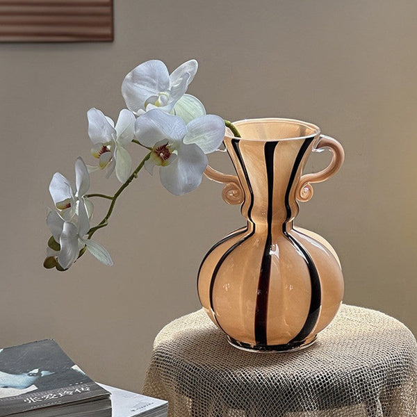 Modern Glass Flower Vases, Glass Flower Vases, Handmade Glass Bud Vases, Water Holding Flower Vases, Flower Vases on Table-LargePaintingArt.com