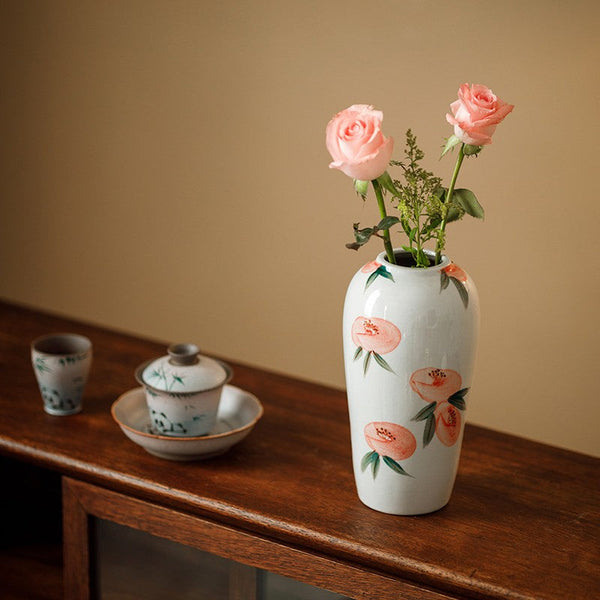 Handmade Water Holding Flower Vases, Modern Flower Vase Centerpiece on Table, Porcelain Flower Vases, Ceramic Bouquet Vases-LargePaintingArt.com