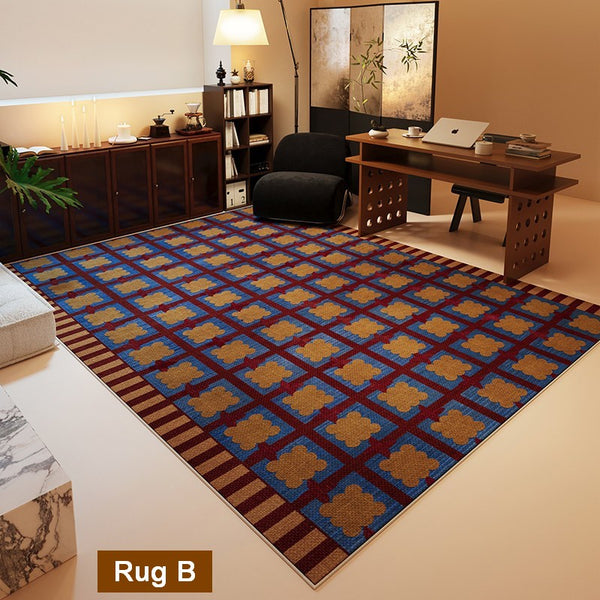 Colorful Modern Rugs for Living Room, Geometric Modern Rugs for Dining Room, Mid Century Modern Rugs, Contemporary Abstract Rugs under Coffee Table-LargePaintingArt.com